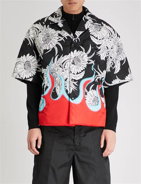 prada flame print shirt|Prada flame shirt sale.